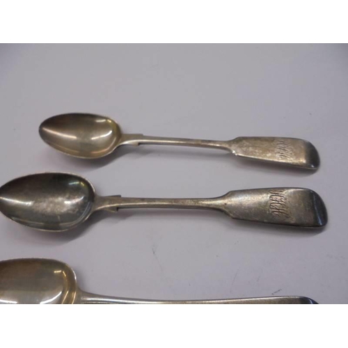 1070 - Five silver teaspoons.