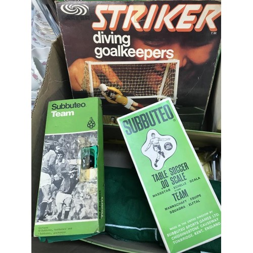 129 - A quantity of vintage toys including Subbuteo, marbles etc