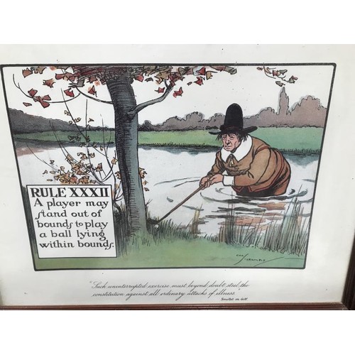 109 - Four Humorous golf prints