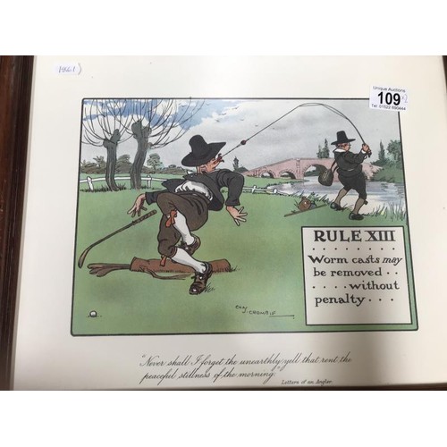 109 - Four Humorous golf prints