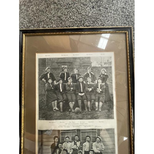 1690 - A framed & glazed picture The Lady Footballers North & South team. A Photograph by Symmons and Thiel... 