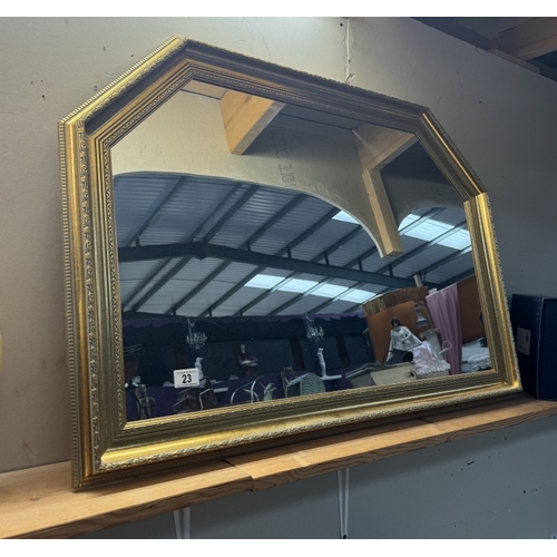 23 - A large gilt framed mirror