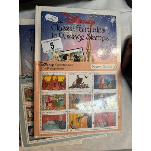 5 - 6 Disney Classic Fairytale postage stamp sets