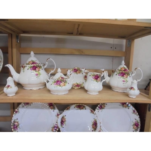 1337 - Approximately 55 pieces of Royal Albert Old Country Roses tea and dinner ware, COLLECT ONLY.