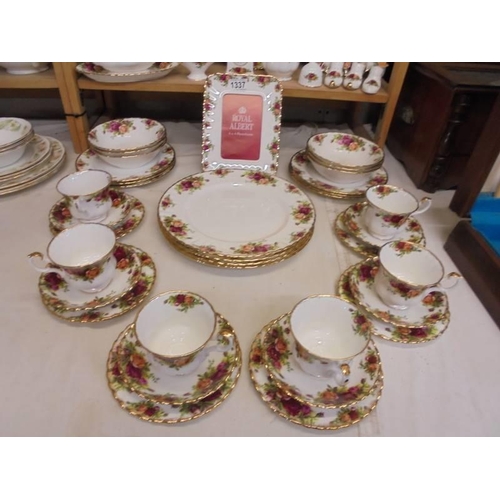 1337 - Approximately 55 pieces of Royal Albert Old Country Roses tea and dinner ware, COLLECT ONLY.