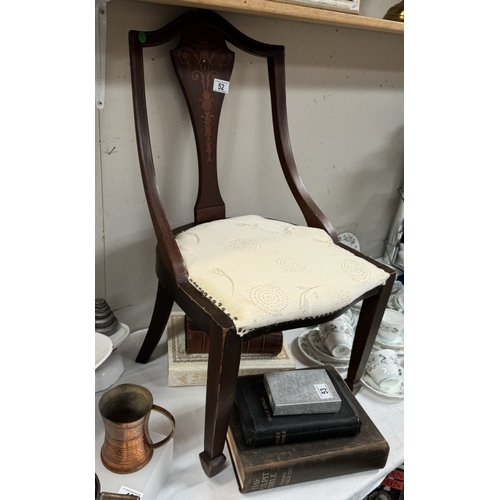 52 - An Edwardian inlaid bedroom chair