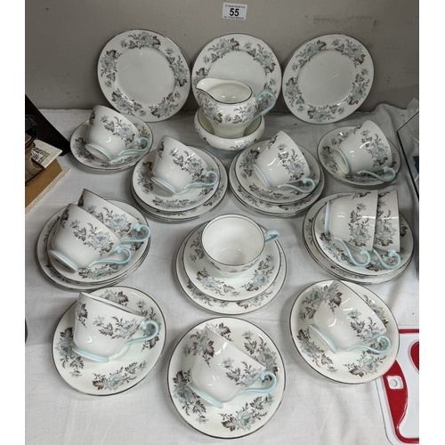 55 - A twelve place setting Aynsley tea set, (36 pieces), COLLECT ONLY.