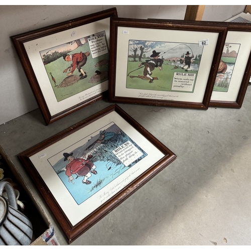 62 - Four Humorous golf prints