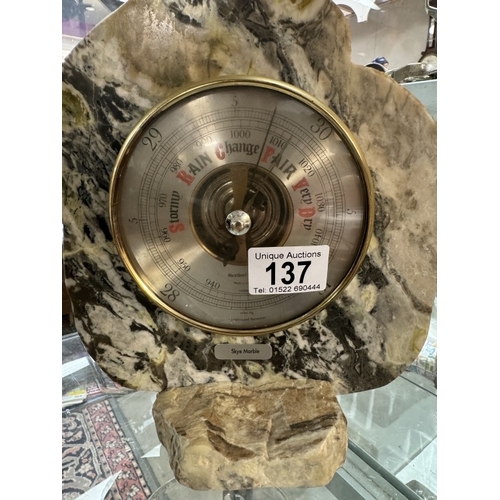 137 - A barometer made with marble from The Isle of Skye