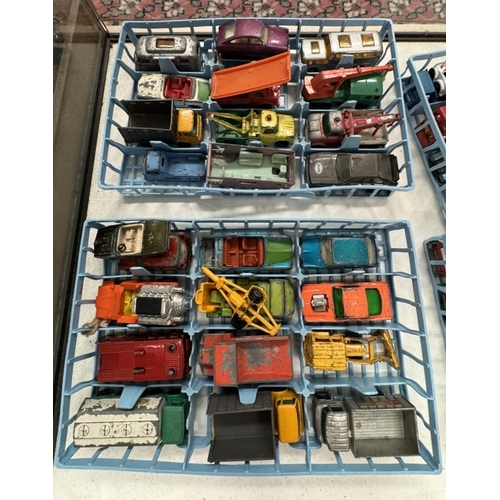 140 - Matchbox Superfast collectors carrying case with cars including Corgi Juniors, case a/f