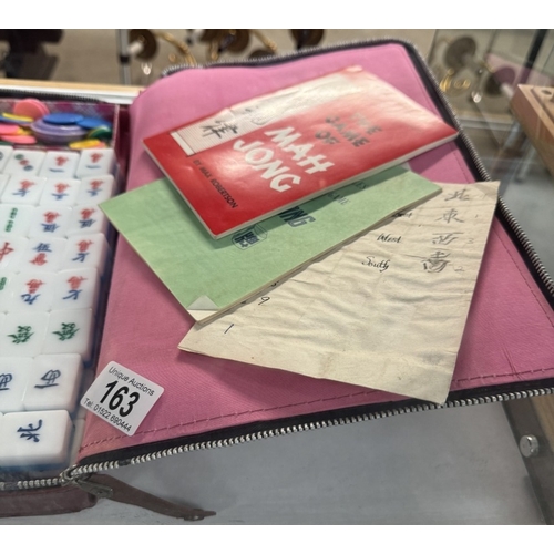 163 - A cased Mahjong set (zip on case is a/f)