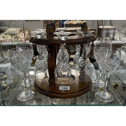 164 - A fabulous lot of crystal glasses, mostly sets of 6, includes a decanter stand, but unfortunately no... 