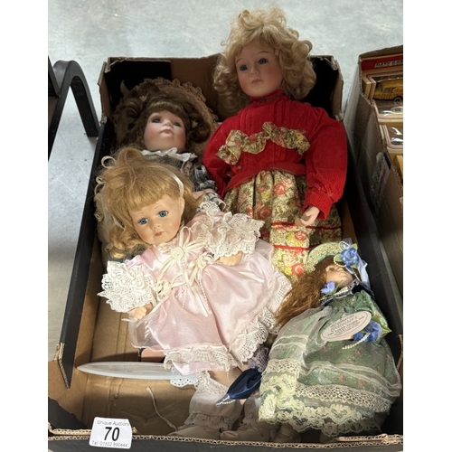 70 - A box of porcelain dolls