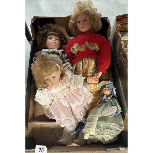 70 - A box of porcelain dolls