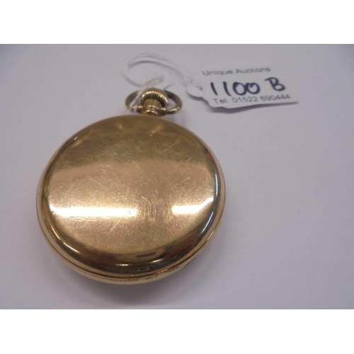 1100B - A gold plated pocket watch.