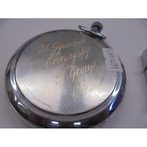 1100D - WW2 related - A large Smith's pocket watch with inscription 1943 and a lighter with inscription 1944... 