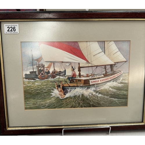 226 - Two framed & glazed Thelwell prints