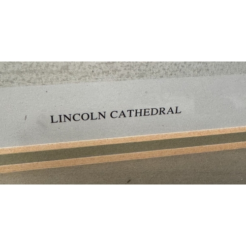 231 - A framed & glazed limited edition signed print of Lincoln Cathedral