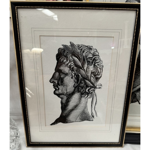 236 - Three framed & glazed neo-classical profile pictures