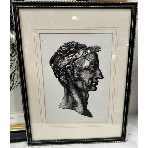 236 - Three framed & glazed neo-classical profile pictures