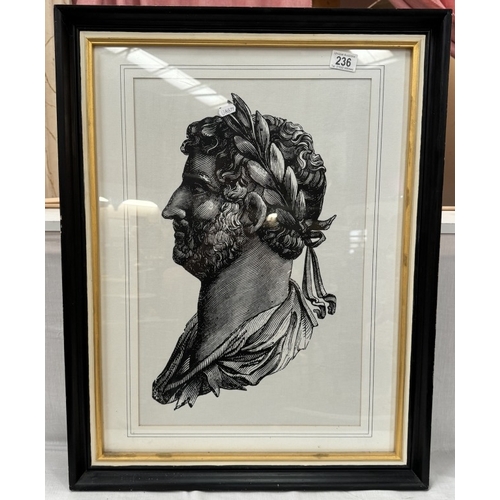 236 - Three framed & glazed neo-classical profile pictures