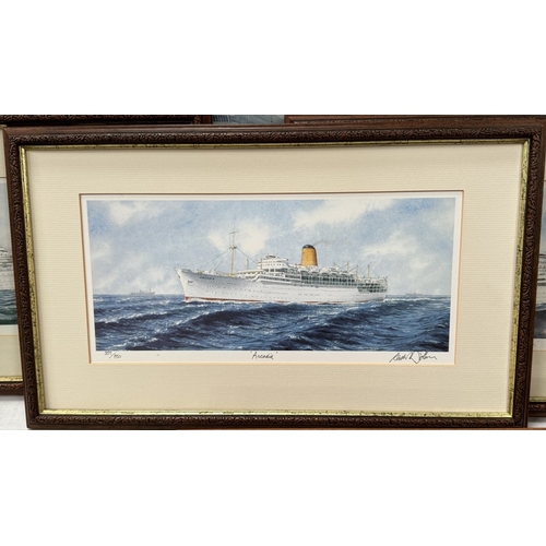 240 - Four ship line prints including 2 framed & glazed signed limited editions, 1 Framed signed limited e... 