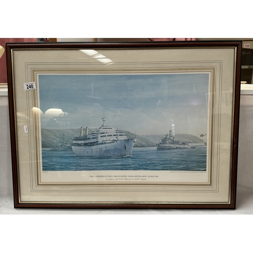 240 - Four ship line prints including 2 framed & glazed signed limited editions, 1 Framed signed limited e... 