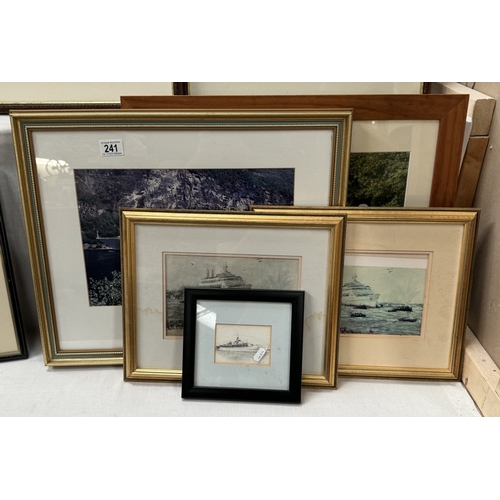 241 - A quantity of framed & glazed pictures including ships