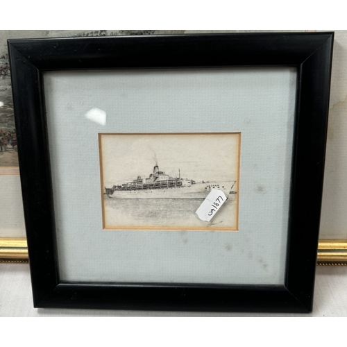 241 - A quantity of framed & glazed pictures including ships