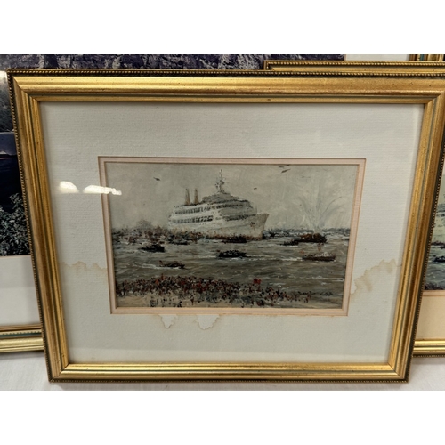 241 - A quantity of framed & glazed pictures including ships