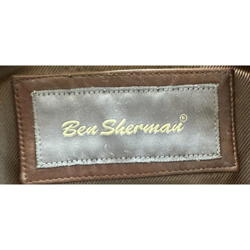 342 - A Dark brown Ben Shermans leather jacket