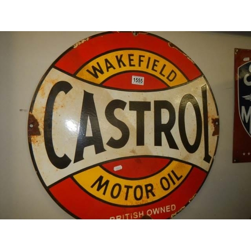 1555 - A metal 'Castrol' sign, COLLECT ONLY.