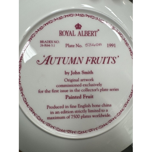 442 - Four Royal Albert plates including 1991 & 1992 Fruits Spring, Summer, Autumn & Winter