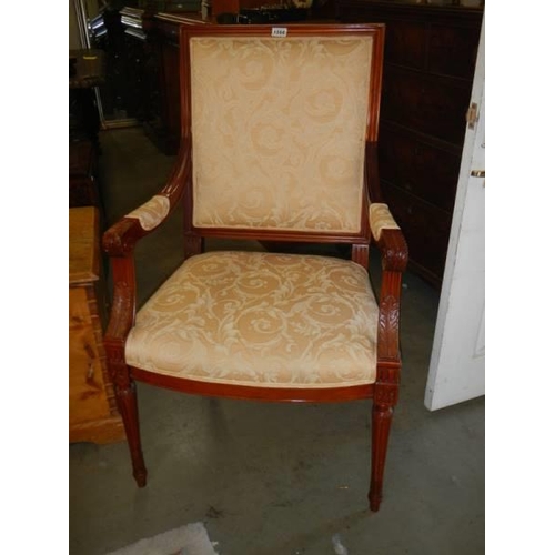 1566 - A Good quality mahogany elbow chair, COLLECT ONLY.