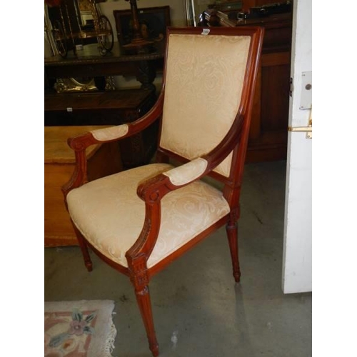 1566 - A Good quality mahogany elbow chair, COLLECT ONLY.