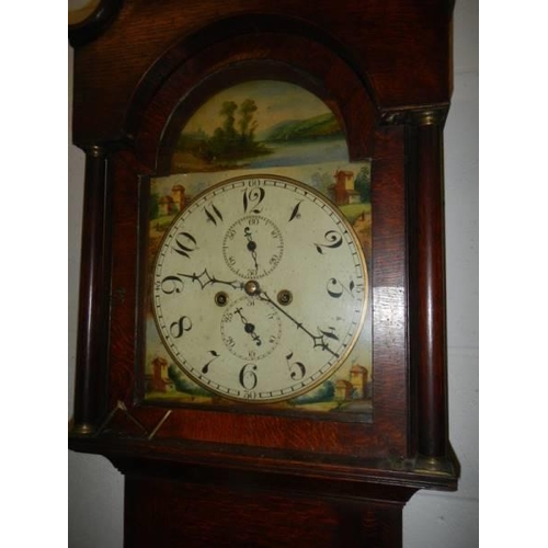 1571 - An 8 day painted dial Grandfather clock, in working order. COLLECT ONLY.