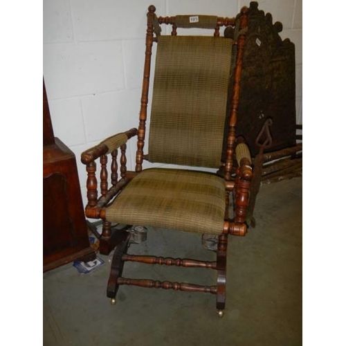 1573 - An early 20th century American rocking chair, COLLECT ONLY.