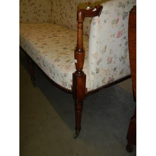 1582 - A good quality mahogany framed sofa. COLLECT ONLY.