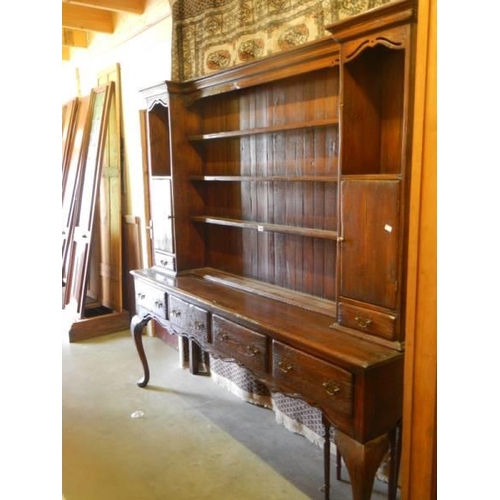 1586 - A 19th century oak four drawer dresser, COLLECT ONLY.