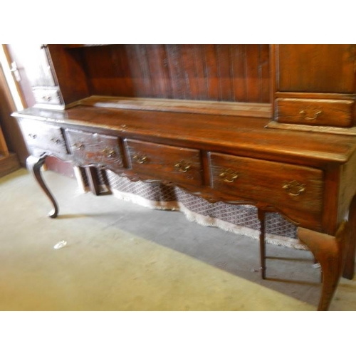 1586 - A 19th century oak four drawer dresser, COLLECT ONLY.