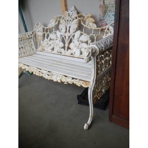 1588 - An ornate Coalbrookdale cast iron garden bench. COLLECT ONLY.