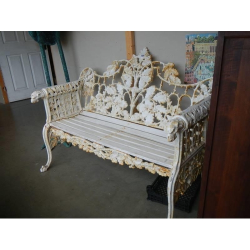 1588 - An ornate Coalbrookdale cast iron garden bench. COLLECT ONLY.