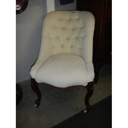 1598 - A cabriole leg ladies chair, COLLECT ONLY.