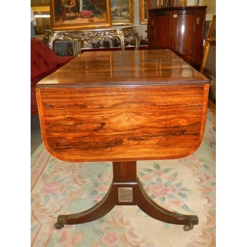 1623 - An early Victorian rosewood sofa table with two drawers, COLLECT ONLY.