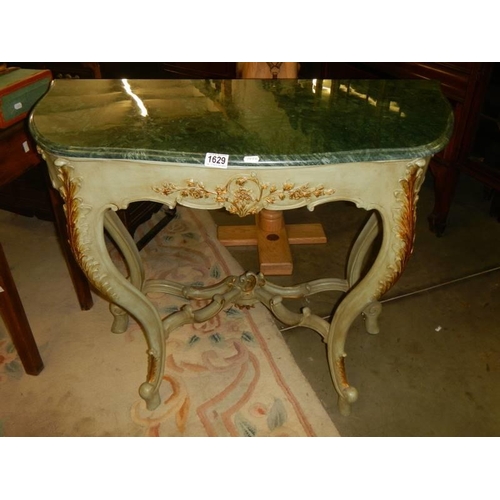 1629 - A French style marble topped console table, COLLECT ONLY.