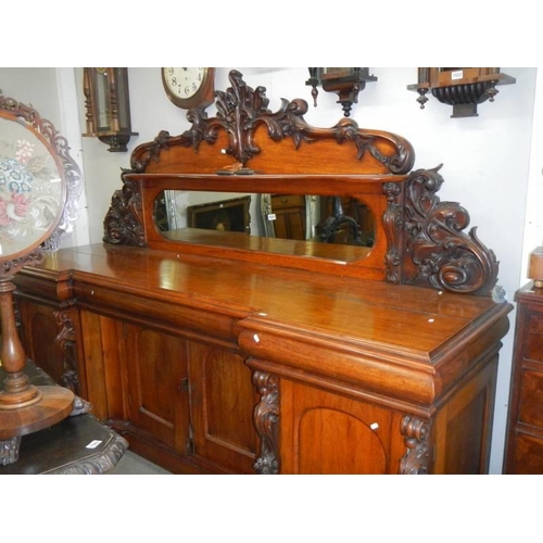 1630 - A good Victorian mahogany mirror back sideboard, COLLECT ONLY.