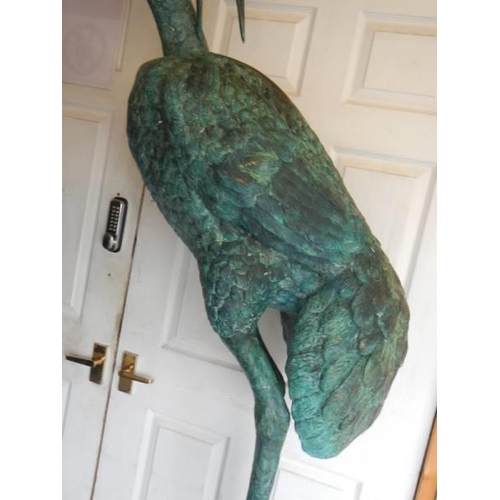 1631 - A tall pair of 20th century bronze storks, 248 cm tall. COLLECT ONLY.