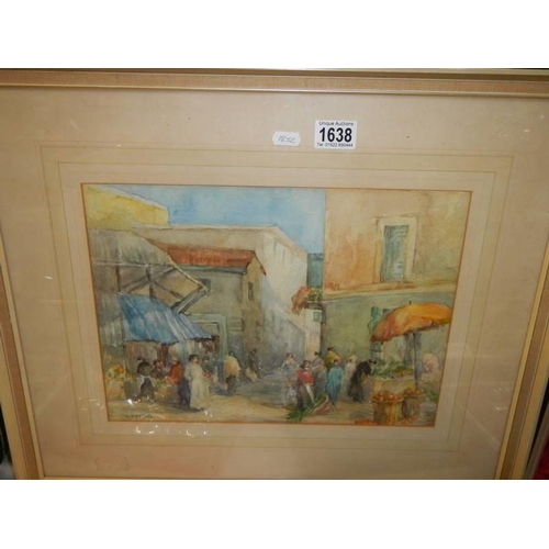 1638 - A mid 20th century framed and glazed watercolour signed Fawcett. COLLECT ONLY.