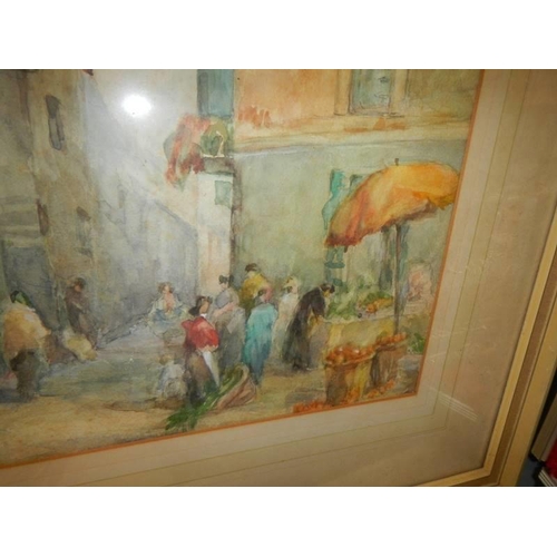 1638 - A mid 20th century framed and glazed watercolour signed Fawcett. COLLECT ONLY.