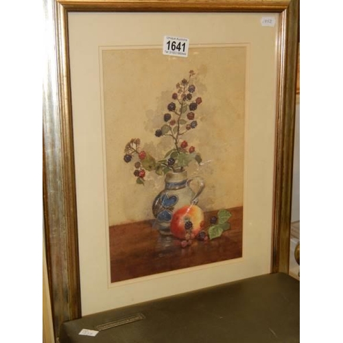 1641 - A framed and glazed still life watercolour, COLLECT ONLY